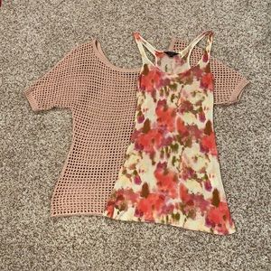 Pink knit top with coordinating tank.